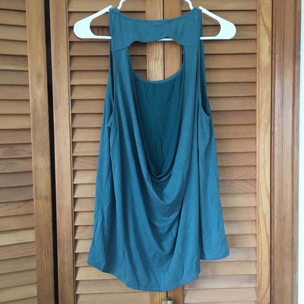 dark turquoise open back tank top